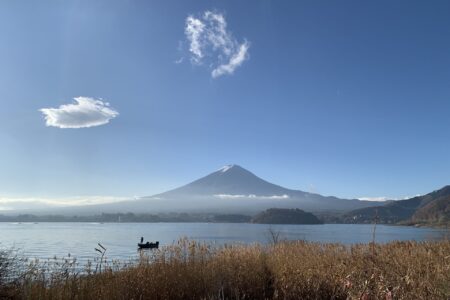 山梨県河口湖からの富士山